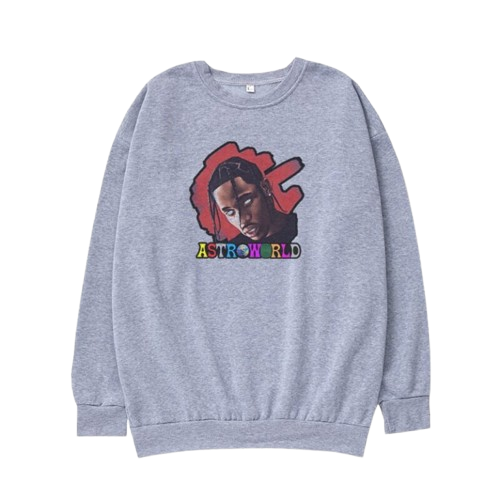 Astroworld Unisex Black Grey Pullover Sweatshirt Astroworld Unisex Black Grey Pullover Sweatshirt
