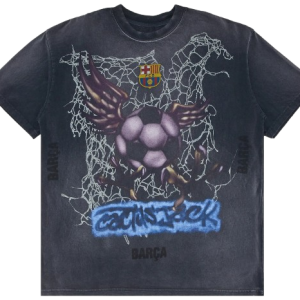 TRAVIS SCOTT CJ X FC BARCELONA WASHED SPRAY LOGO TEE